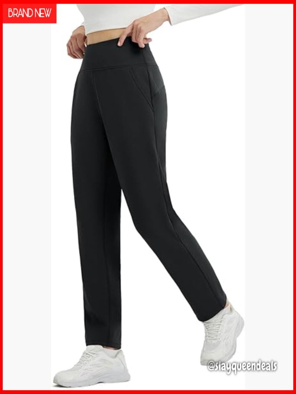 Fleece Lined Thermal Pants Water Resistant High Waisted Track Pants